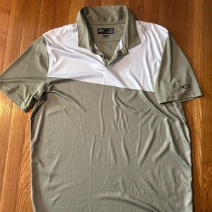 Oakley Men's Olive and White Polo Shirt